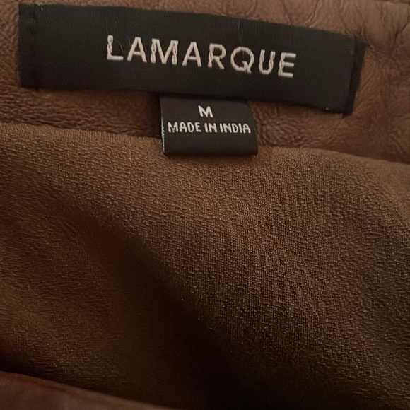 Lamarque X Revorve corey mini dress tan leather brown one shoulder size M - Picture 3 of 16